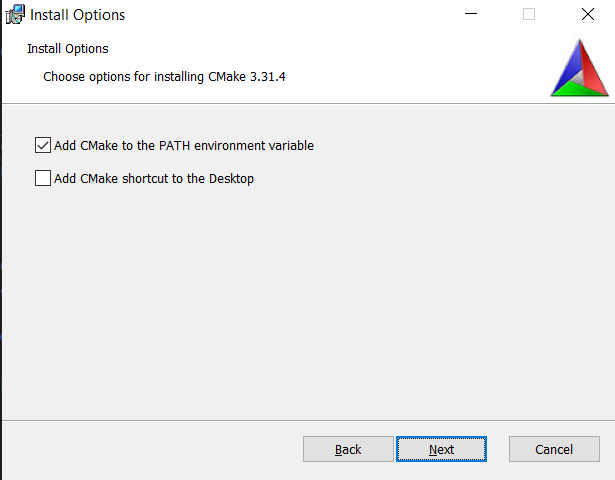 Add CMake to the system PATH for the current user